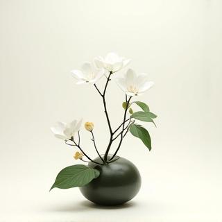 モダンな生け花のデジタル表現